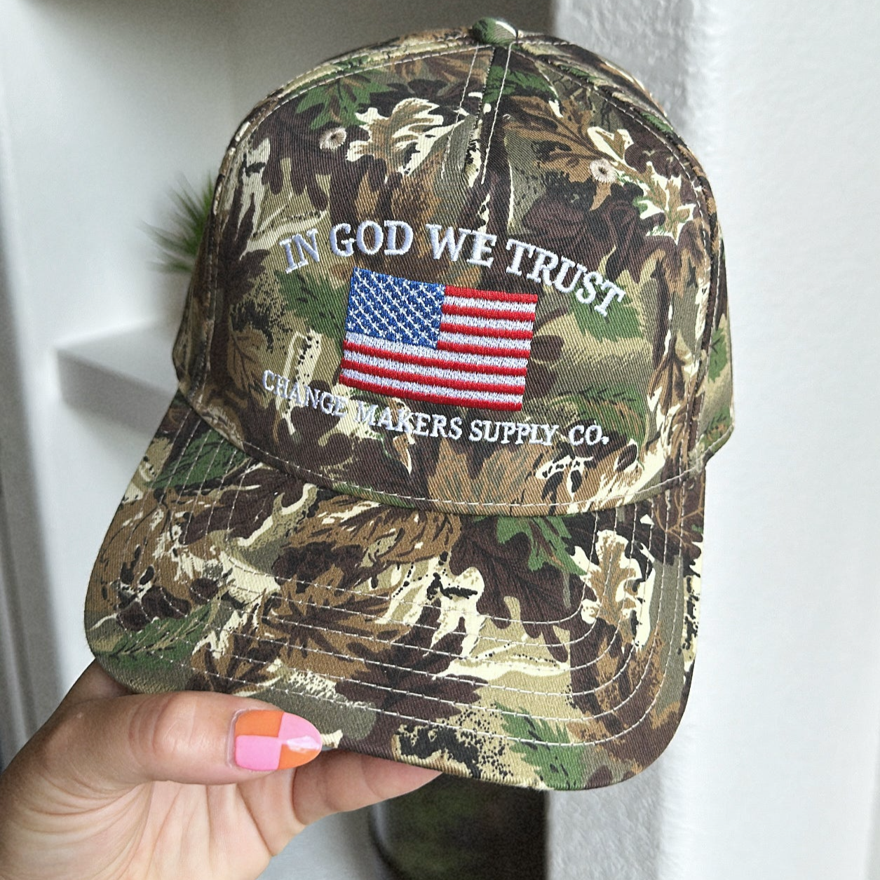 Camo In God We Trust Hat